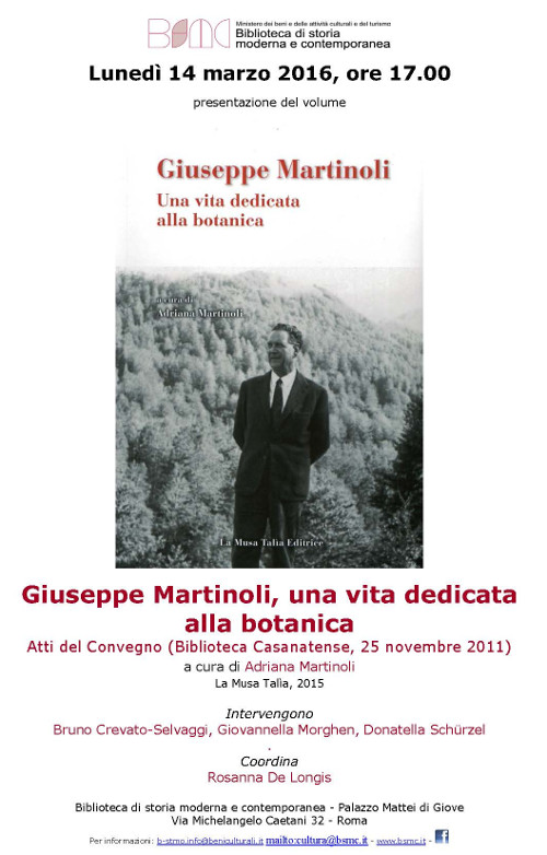 Giuseppe Martinoli, una vita dedicata alla botanica